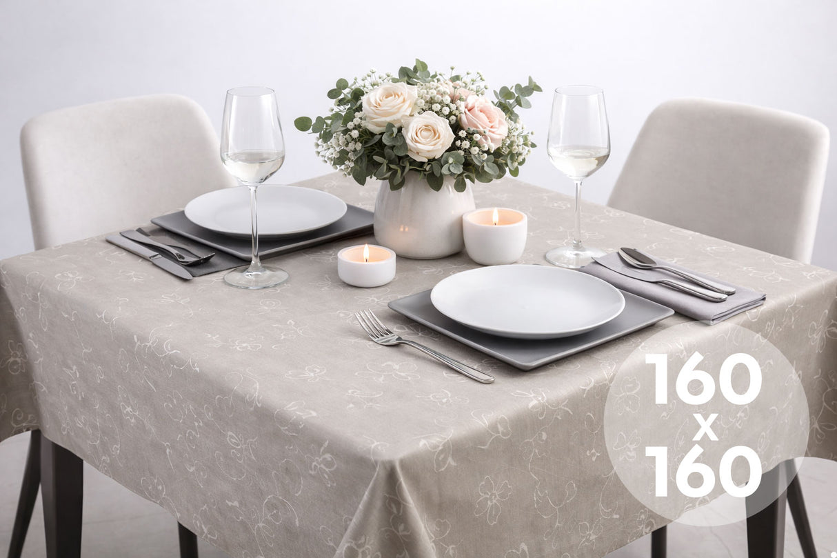 Mantel Extratela Alba Plus 160x160cm Flores (Confeccionado a 156x156cm)