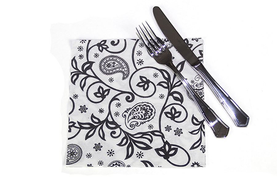 Servilleta Punta Punta 40x40cm Deco. Cachemir, 600uds