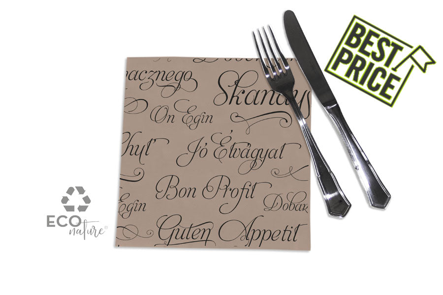 Serviette 40x40 PP Eco Nature 600 unités Bon appétit
