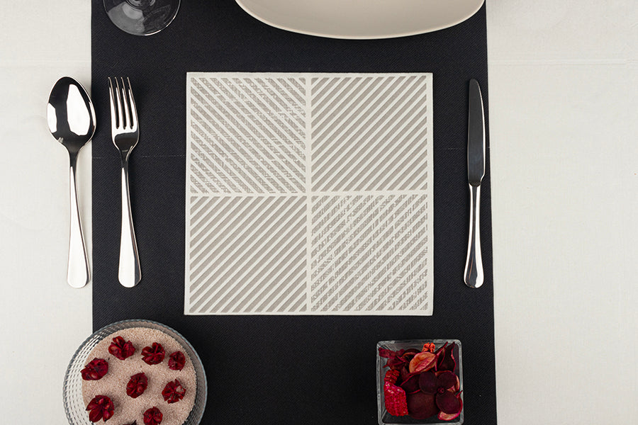Servilleta Bambulux 40x40cm Deco. Diagonal Gris, 480uds