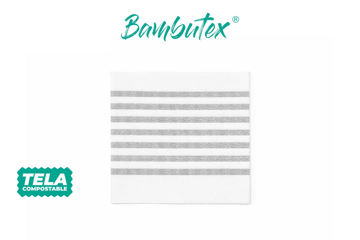 Servilleta Bambutex 40x40cm Deco. Marino Gris, 600uds