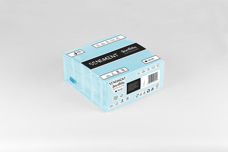 Napkin 38x38 Point Point 40 units. 24 pack. Light Blue -Sentiment-
