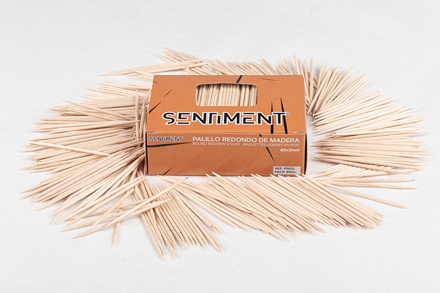 Palillo Redondo Madera Granel (24pq x 800uds)