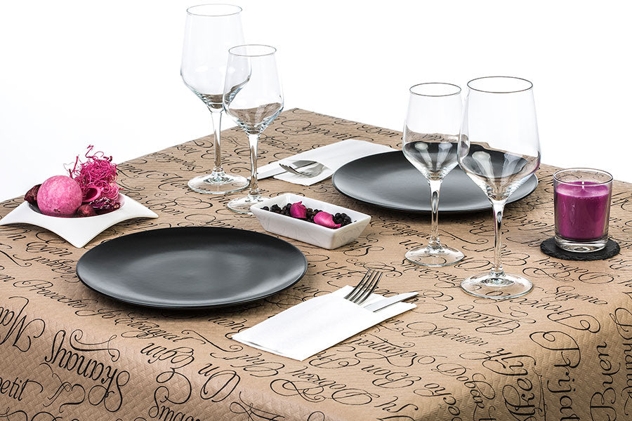 Mantel 100x120cm Eco Nature Deco. Buen Provecho, 400uds (Retractilado y con código EAN)