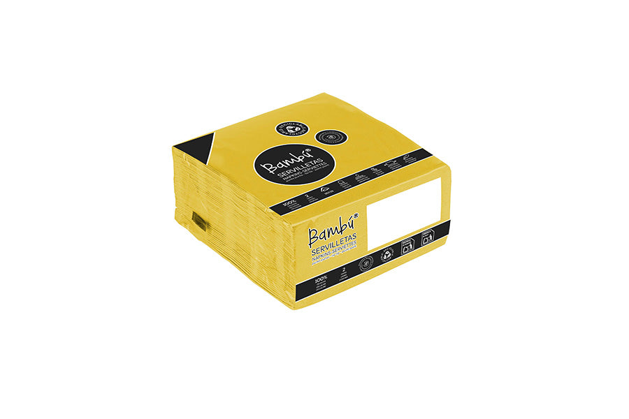 Servilleta Punta Punta 38x38cm Amarillo, 50uds 24paq