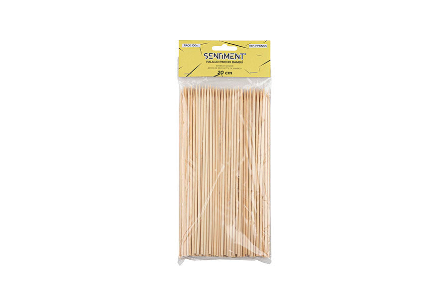 Palillo Pincho Bambú 20cm (20pq x 100uds)