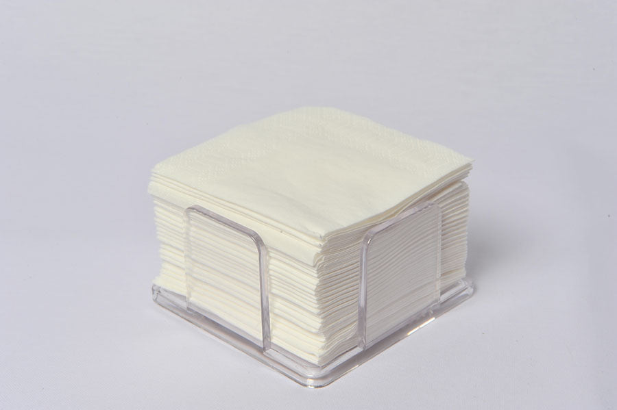Servilletas Punta Punta 20x20cm Blanca, 100uds 30pq