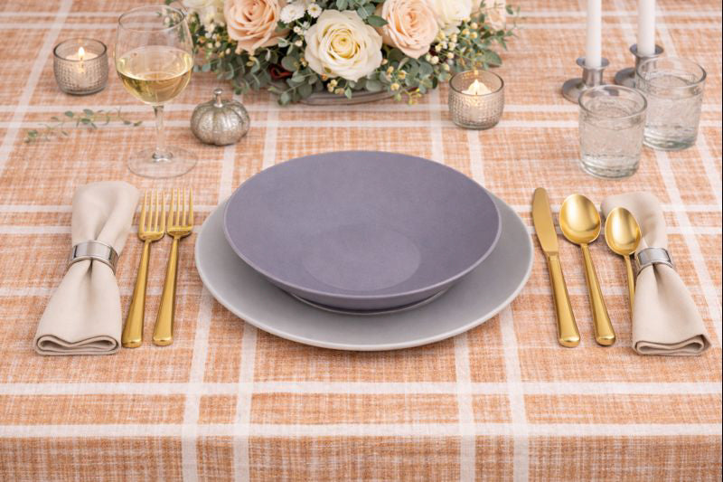 Mantel Cortado Bambulux 100x100cm Pleg. 1/8 Deco. Menorca Terra, 100uds