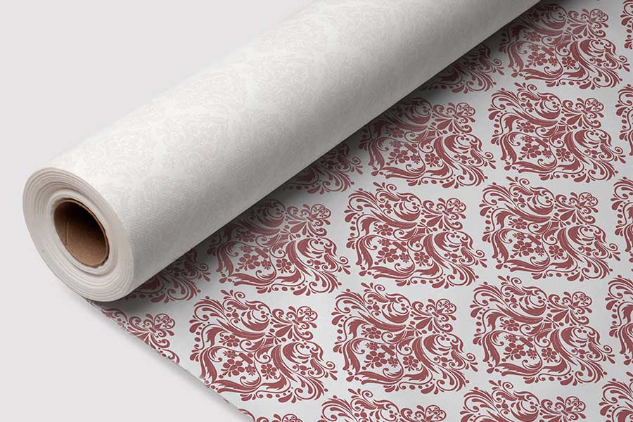 Rollo Mantel Air Soft 1,20x25m Deco. Versalles Burdeos