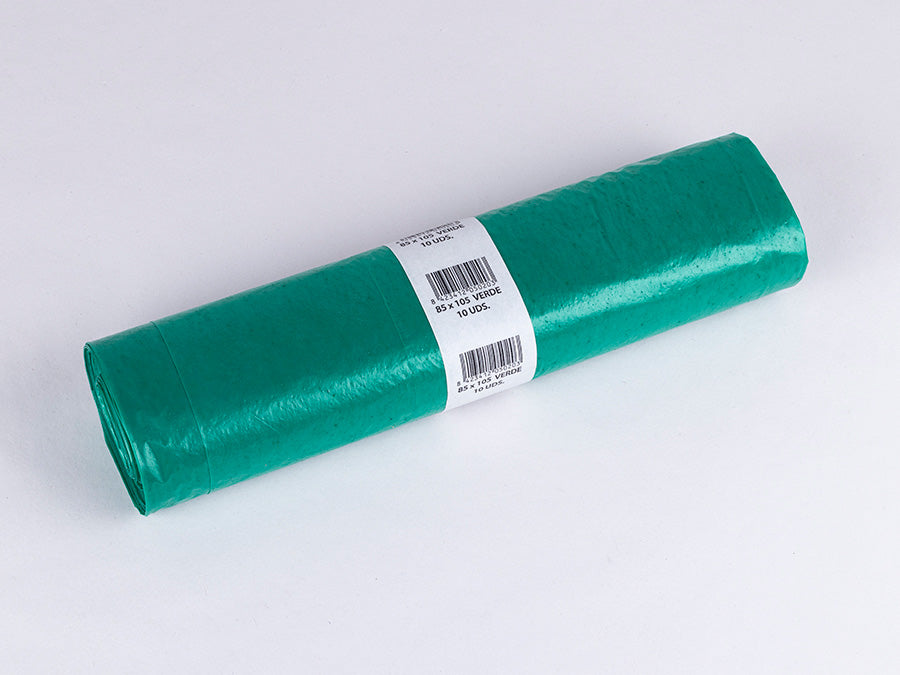 Bolsa Basura 85x105cm G-120 Verde, 10uds 30 rollos