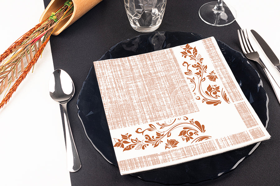 Servilleta Bambulux 48x48cm Deco. Venecia Terra, 240uds