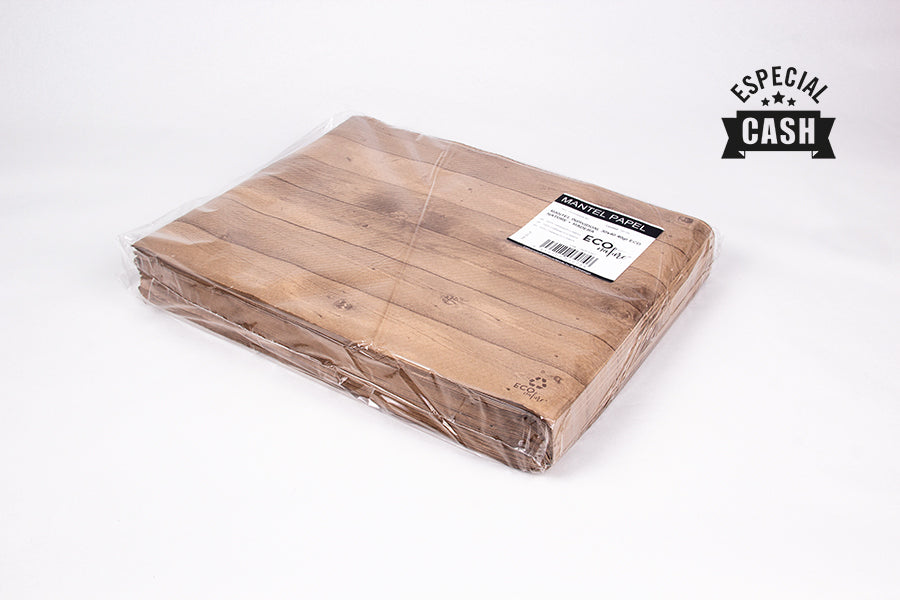 Mantel papel 30x40cm 40gr Eco Nature Deco. Madera, 1.000uds (2x500)