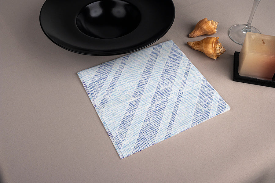 Servilleta Hidrosoft 40x40cm 50gr Deco. Marea Azul/Turquesa, 600uds