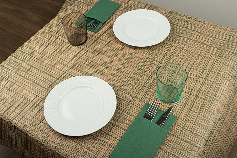 Mantel 100x100cm Eco Nature Deco. Urban Verde, 400uds