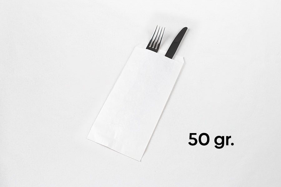 Paper Bag Cutlery Holder 11x24cm White 50gr 1,000u