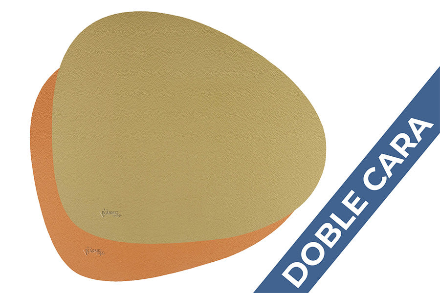 Mantel Polipiel Ovalado 37x43 Verde-Naranja (12pq x 12uds)