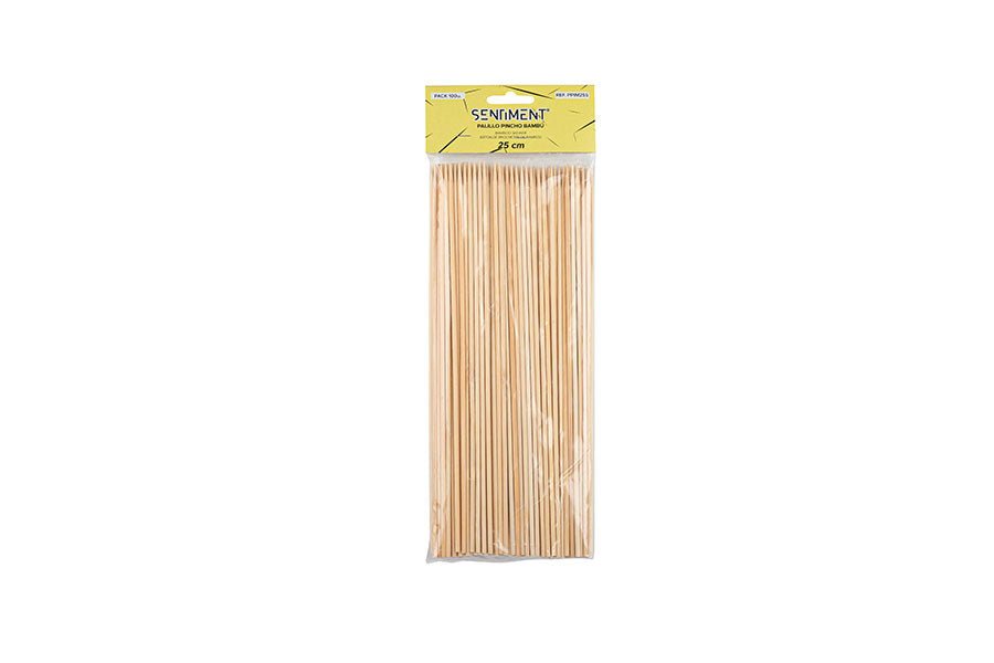 Palillo Pincho Bambú 25cm (20pq x 100uds)
