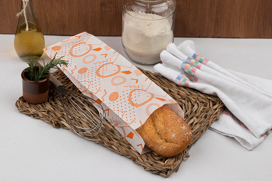 Bolsa Papel Antigrasa 9+5x32cm 35gr Deco. Memphis, 1.000uds