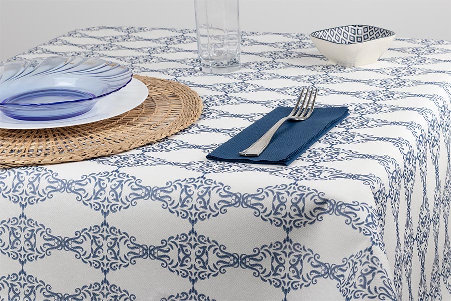 Mantel Air Soft 120x120cm Azul Deco. Escorial, 100uds