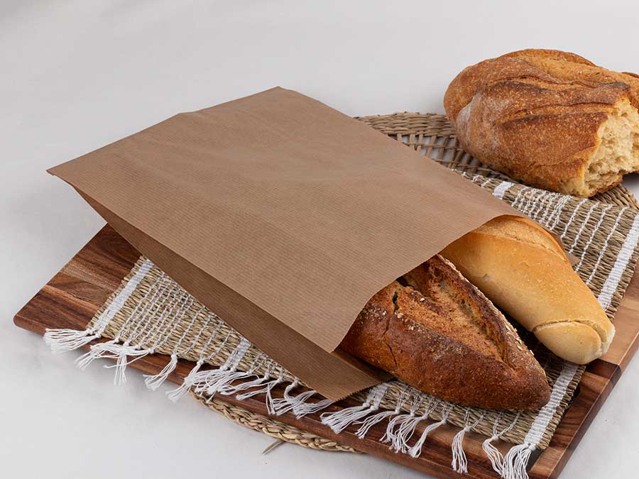 Bolsa Papel 22+12x36cm 35gr. Kraft Verjurado Rec.