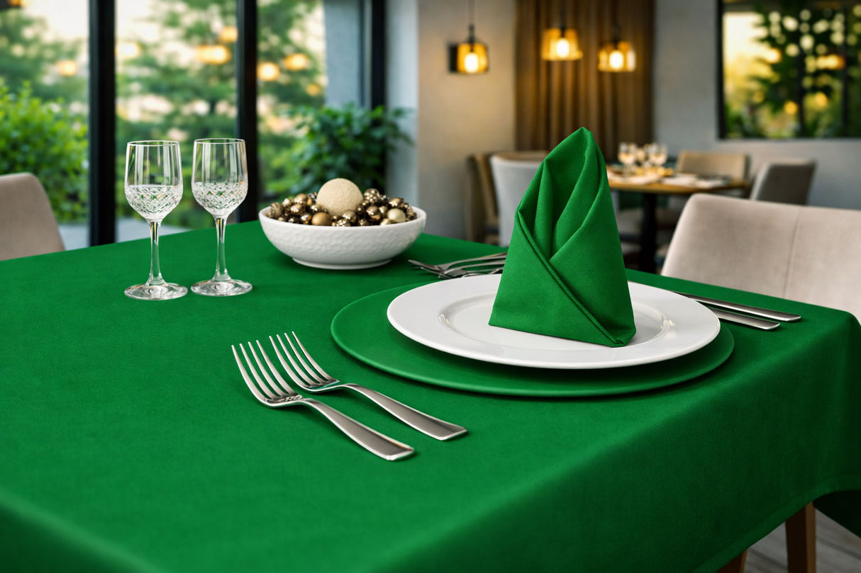 Mantel Tela Raso Satén 120x120cm Color Verde (50% Poliéster / 50% Algodón)