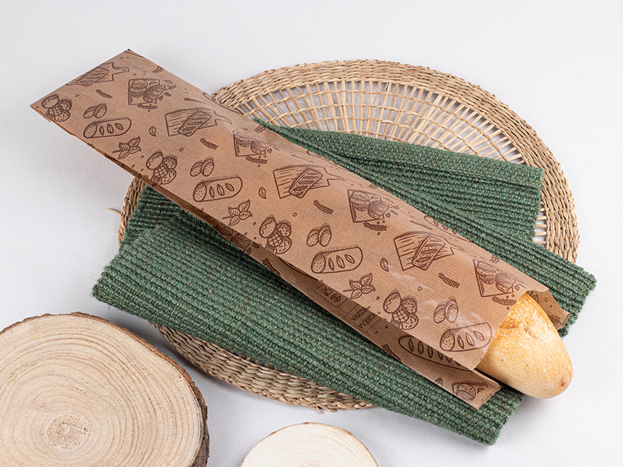 Bolsa Papel 12+6x50cm 35gr Kraft Verjurado Bakery, 1.000uds