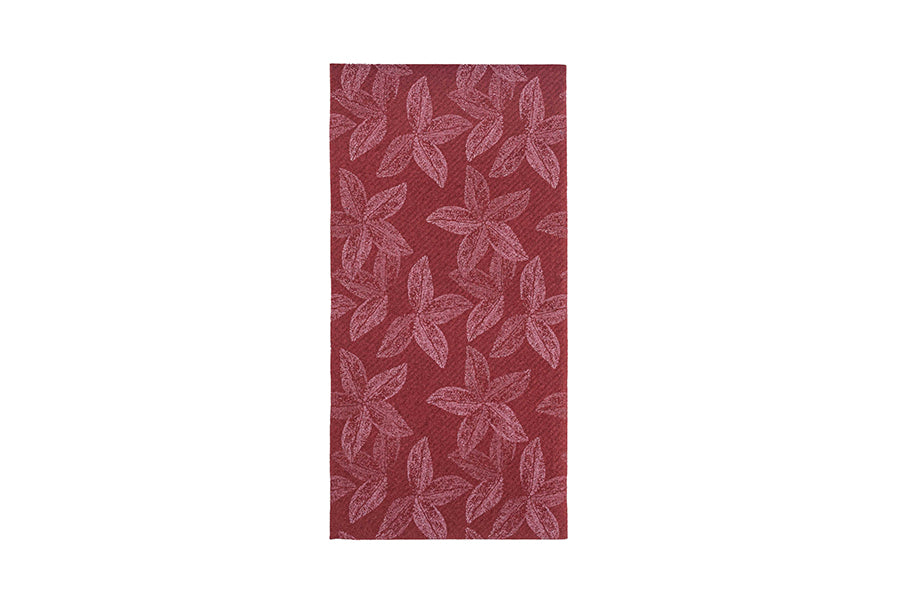 Servilleta Air Soft 40x40cm Pleg. 1/8 Burdeos Deco. Leaf, 480uds