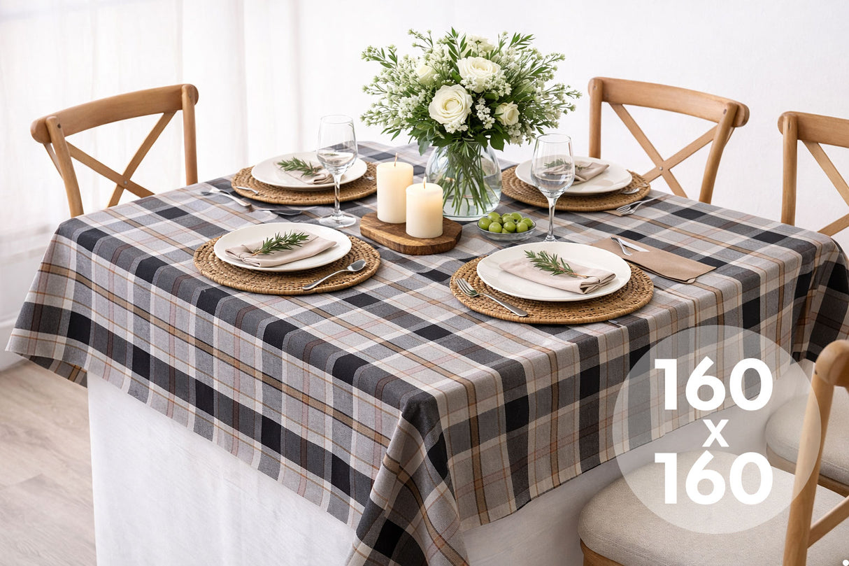Mantel Extratela Alba Plus 160x160cm Cuadros (Confeccionado a 156x156cm)
