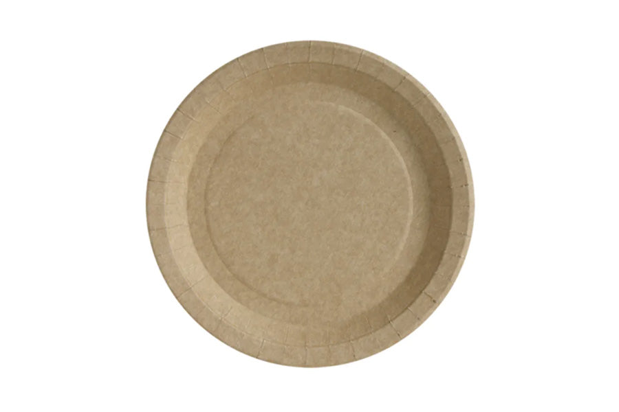 Plato Cartón Kraft Antigrasa 22cm 195gr, 50uds (Mod. Europa)