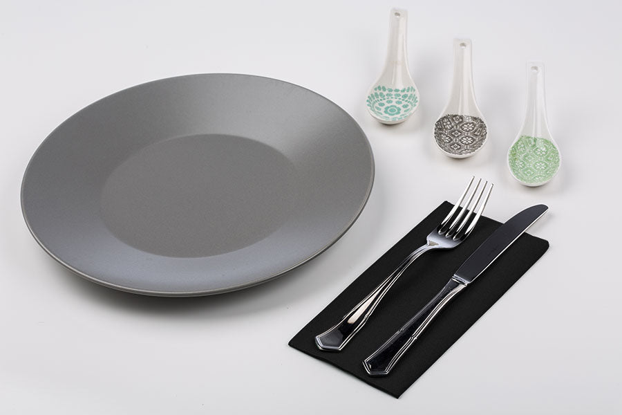 Servilleta Punta Punta 40x40cm Pleg. 1/8 Negro, 1.200uds