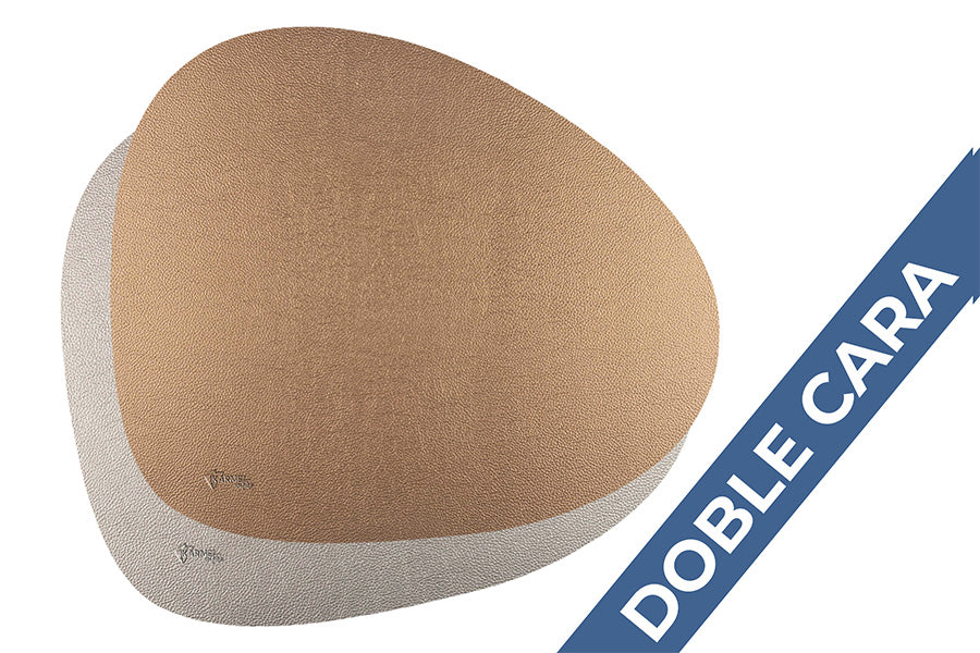 Mantel Polipiel Ovalado 37x43cm Plata-Oro (12pq x 12uds)