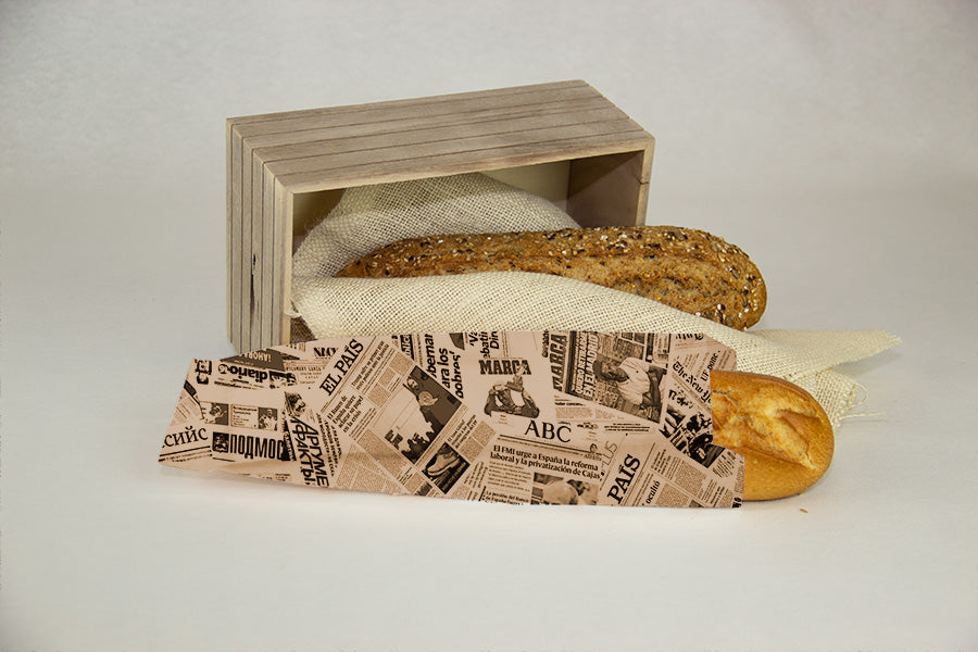 Bolsa Papel Antigrasa 9+5x32cm 35gr Eco Nature Deco. Prensa, 1.000uds