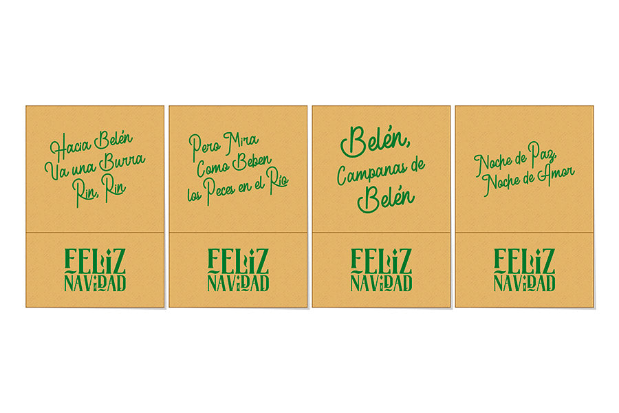 Servilletas Tissue 17x17cm Eco Nature Frase Navidad, 100uds 60pq (Tinta Verde)