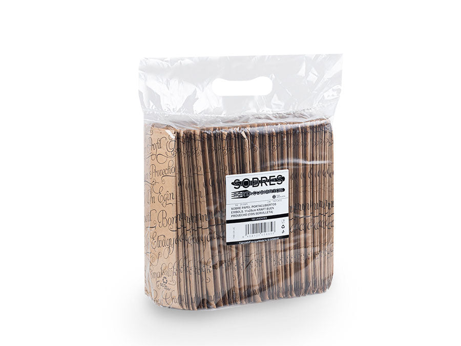 Sobre Papel Portacubiertos 11x25cm Eco Nature BP (Con Serv. 30x40 Eco PP 1/6) 800u Embolsados