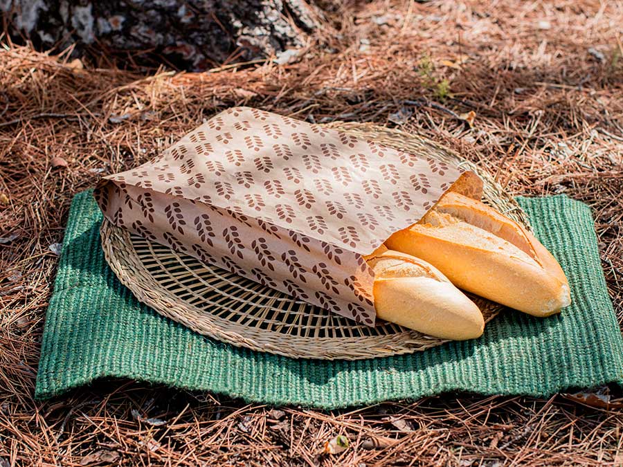 Bolsa Papel 22+7x36cm 40gr Kraft Deco. Espigas, 1.000uds