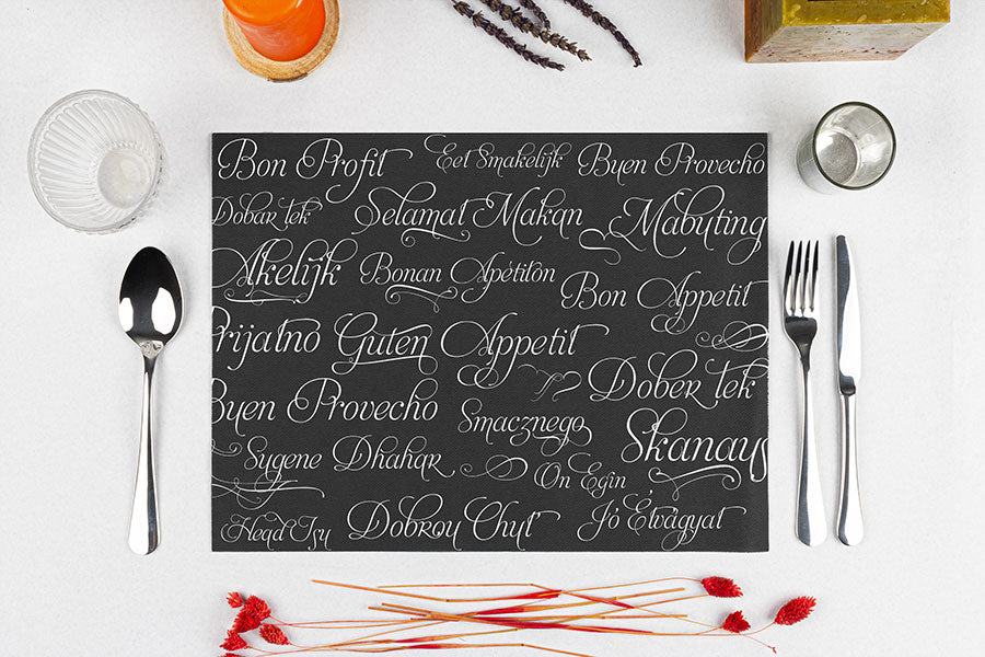 Mantel Cortado Startex 30x40cm Negro Deco. Buen Provecho