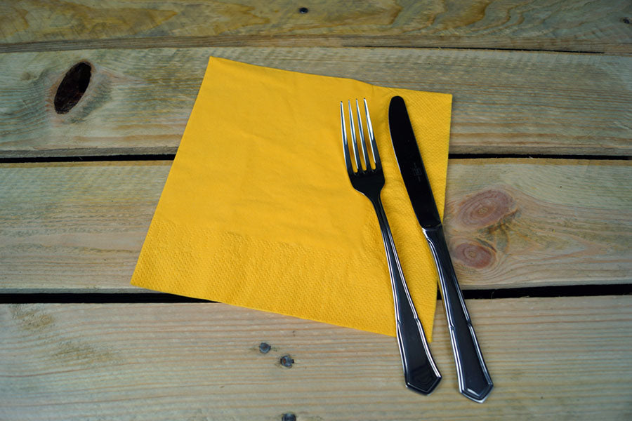 Servilleta 40x40cm Amarillo 2 Capas, 50uds 24paq