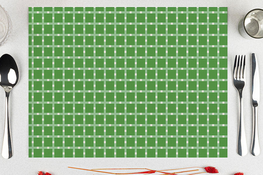 Paper Tablecloth 28x40.5cm 80gr Deco. Green Squares Offset Printing 500 units