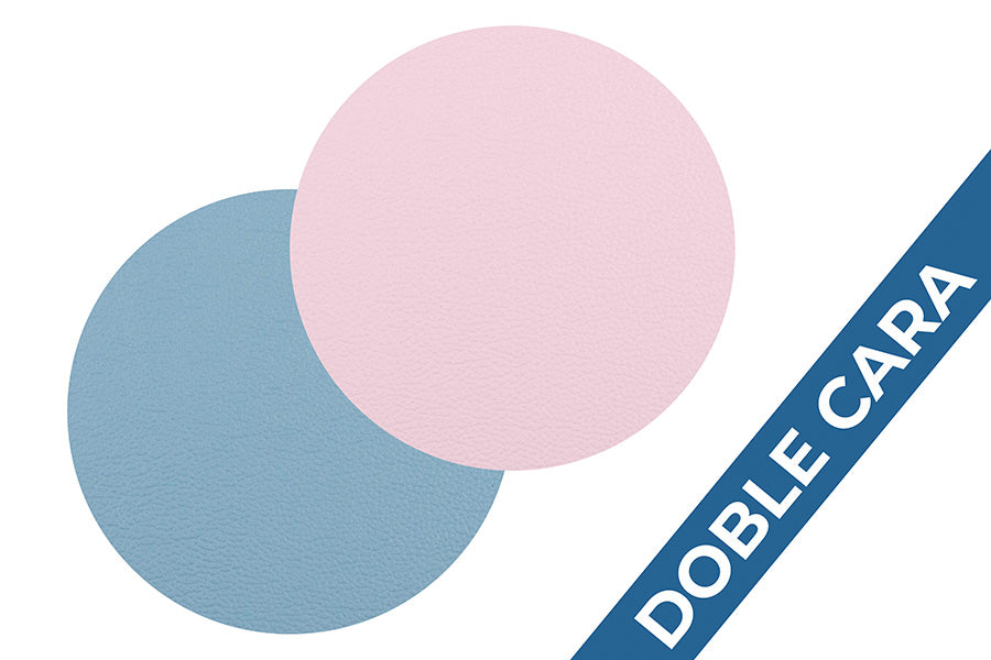 Posavasos Polipiel Redondo 10x10cm Rosa-Azul (10pq x 6uds)