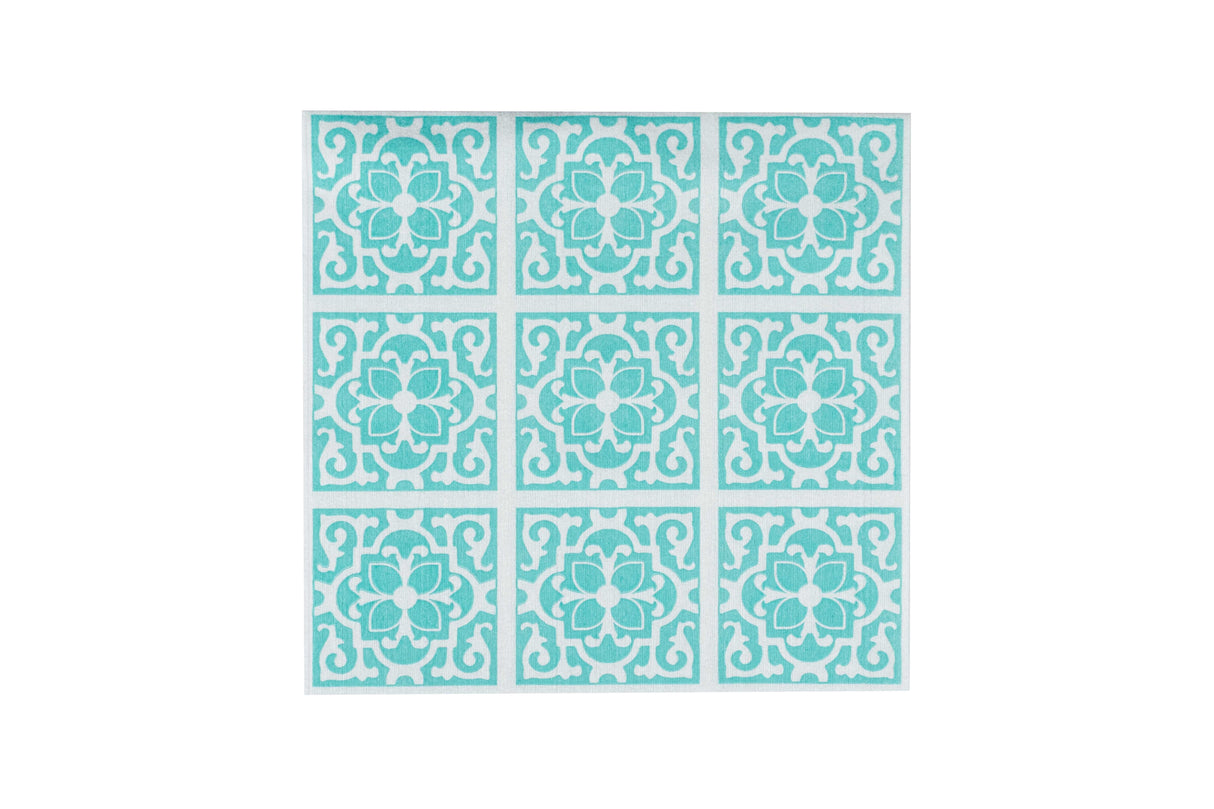 Servilleta Bambutex 40x40cm Deco. Azulejo Agua Marina, 600uds