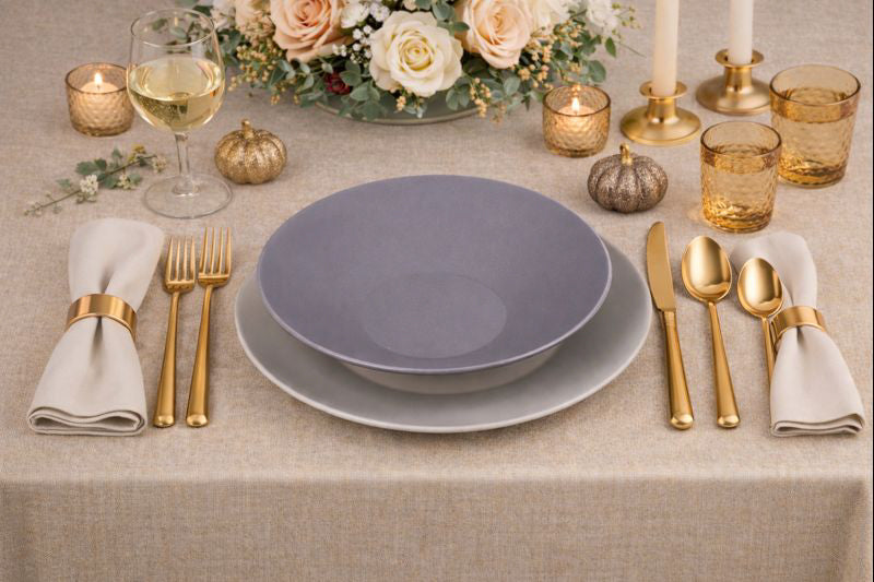 Mantel Cortado Bambulux 100x100cm Pleg. 1/8 Deco. Capri Terra, 100uds