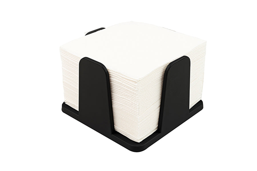 Servilletero 20x20 PS Negro -c/Servilleta- (Blanca) 12uds