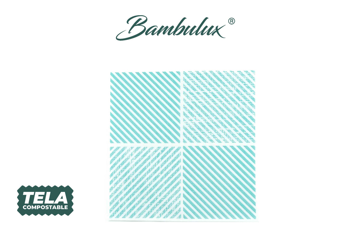 Serv Bambulux 48x48 240u Déco Diagonale Agua Marina