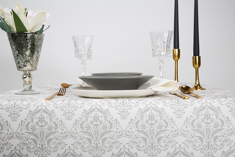 Mantel Air Soft 120x120cm Gris Deco. Versalles, 100uds