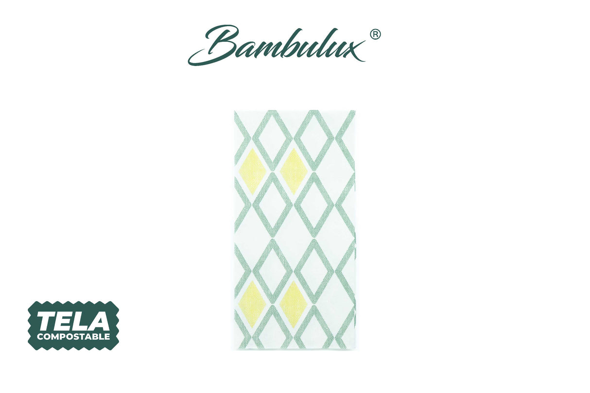 Servilleta Bambulux 48x48cm Pleg. 1/8 Deco. Tresmall Verde, 300uds