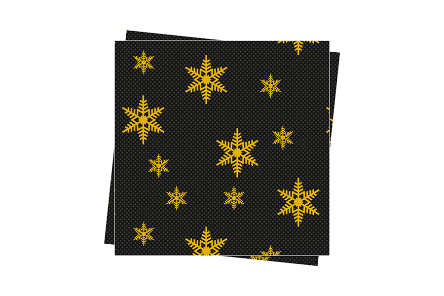Servilleta Punta Punta 40x40cm Negro Deco. Estrellas (Tinta Oro), 600uds