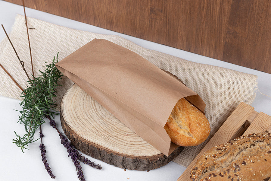 Bolsa Papel 9+5x24cm 35gr Kraft Estándar, 1.000uds