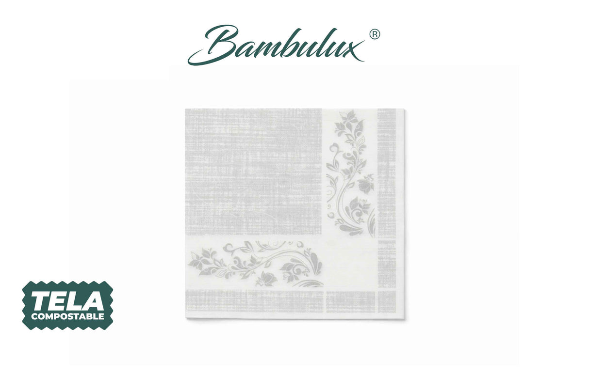 Servilleta Bambulux 40x40cm Deco. Venecia Gris, 480uds