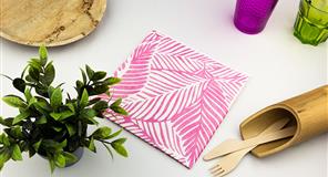 ; Servilleta Bambulux 40x40cm Dec Tropical Fucsia, 360uds