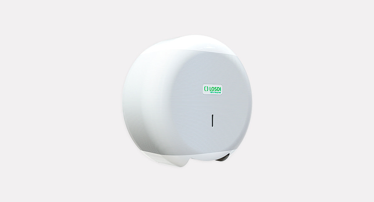 Dispensador Papel Higiénico Eco-Luxe Blanco Plástico Reciclado Losdi